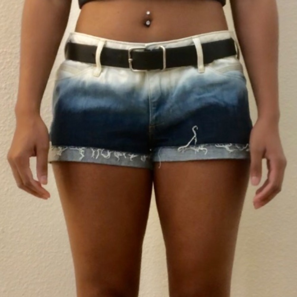 White fade shorts